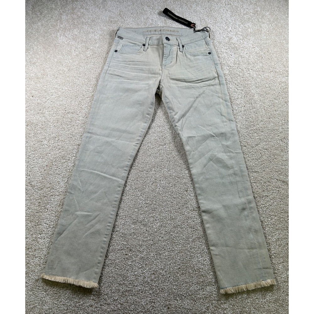 Citizens Of Humanity Avedon‎ Ultra Skinny Cut Off 25 Tan Imperial Jean Raw Hem